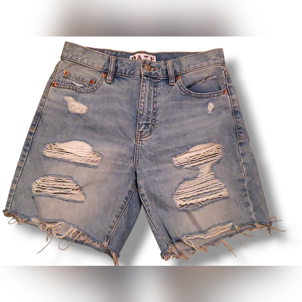 Women's Vintage Distressed Blue Jean Shorts